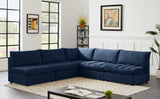 Jacob Velvet / Engineered Wood / Foam Contemporary Navy Velvet Modular Sectional - 107" W x 108" D x 32" H