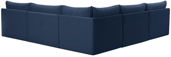 Jacob Velvet / Engineered Wood / Foam Contemporary Navy Velvet Modular Sectional - 107" W x 108" D x 32" H