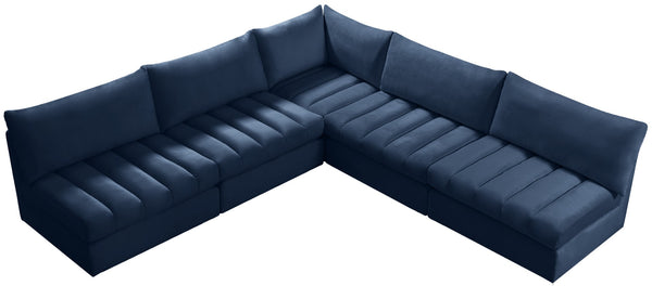 Jacob Velvet / Engineered Wood / Foam Contemporary Navy Velvet Modular Sectional - 107" W x 108" D x 32" H