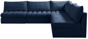 Jacob Velvet / Engineered Wood / Foam Contemporary Navy Velvet Modular Sectional - 107" W x 108" D x 32" H