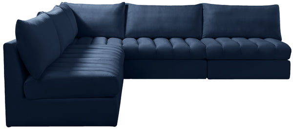 Jacob Velvet / Engineered Wood / Foam Contemporary Navy Velvet Modular Sectional - 107" W x 108" D x 32" H