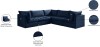 Jacob Velvet / Engineered Wood / Foam Contemporary Navy Velvet Modular Sectional - 103" W x 104" D x 32" H