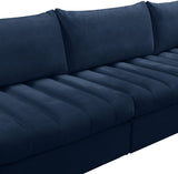 Jacob Velvet / Engineered Wood / Foam Contemporary Navy Velvet Modular Sectional - 103" W x 104" D x 32" H