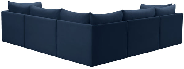 Jacob Velvet / Engineered Wood / Foam Contemporary Navy Velvet Modular Sectional - 103" W x 104" D x 32" H