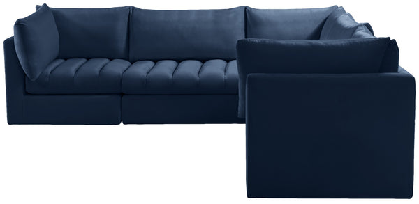 Jacob Velvet / Engineered Wood / Foam Contemporary Navy Velvet Modular Sectional - 103" W x 104" D x 32" H