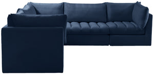 Jacob Velvet / Engineered Wood / Foam Contemporary Navy Velvet Modular Sectional - 103" W x 104" D x 32" H