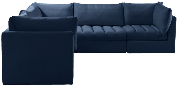 Jacob Velvet / Engineered Wood / Foam Contemporary Navy Velvet Modular Sectional - 103" W x 104" D x 32" H
