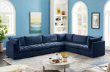 Jacob Velvet / Engineered Wood / Foam Contemporary Navy Velvet Modular Sectional - 140" W x 104" D x 32" H