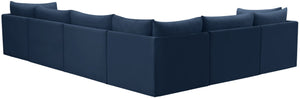 Jacob Velvet / Engineered Wood / Foam Contemporary Navy Velvet Modular Sectional - 140" W x 104" D x 32" H