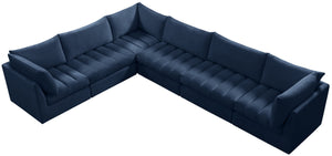 Jacob Velvet / Engineered Wood / Foam Contemporary Navy Velvet Modular Sectional - 140" W x 104" D x 32" H