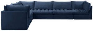 Jacob Velvet / Engineered Wood / Foam Contemporary Navy Velvet Modular Sectional - 140" W x 104" D x 32" H