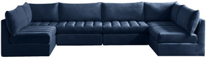 Jacob Velvet / Engineered Wood / Foam Contemporary Navy Velvet Modular Sectional - 140" W x 71" D x 32" H
