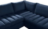 Jacob Velvet / Engineered Wood / Foam Contemporary Navy Velvet Modular Sectional - 140" W x 71" D x 32" H