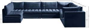 Jacob Velvet / Engineered Wood / Foam Contemporary Navy Velvet Modular Sectional - 140" W x 104" D x 32" H
