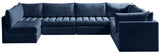 Jacob Velvet / Engineered Wood / Foam Contemporary Navy Velvet Modular Sectional - 140" W x 104" D x 32" H