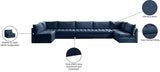 Jacob Velvet / Engineered Wood / Foam Contemporary Navy Velvet Modular Sectional - 177" W x 71" D x 32" H