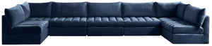 Jacob Velvet / Engineered Wood / Foam Contemporary Navy Velvet Modular Sectional - 177" W x 71" D x 32" H