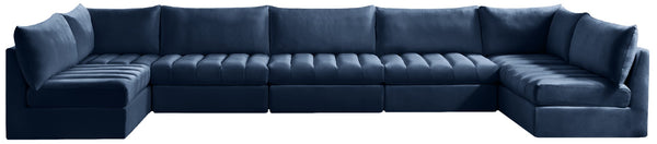 Jacob Velvet / Engineered Wood / Foam Contemporary Navy Velvet Modular Sectional - 177" W x 71" D x 32" H