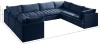 Jacob Velvet / Engineered Wood / Foam Contemporary Navy Velvet Modular Sectional - 140" W x 104" D x 32" H