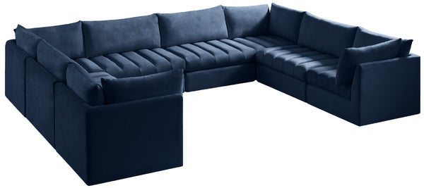 Jacob Velvet / Engineered Wood / Foam Contemporary Navy Velvet Modular Sectional - 140" W x 104" D x 32" H