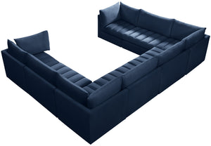 Jacob Velvet / Engineered Wood / Foam Contemporary Navy Velvet Modular Sectional - 140" W x 104" D x 32" H