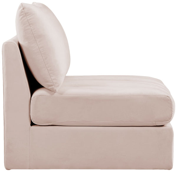 Jacob Velvet / Engineered Wood / Foam Contemporary Pink Velvet Armless - 37" W x 34" D x 32" H