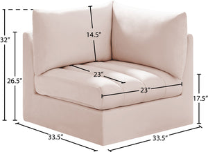 Jacob Velvet / Engineered Wood / Foam Contemporary Pink Velvet Corner - 33" W x 34" D x 32" H