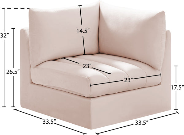 Jacob Velvet / Engineered Wood / Foam Contemporary Pink Velvet Corner - 33" W x 34" D x 32" H
