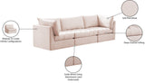 Jacob Velvet / Engineered Wood / Foam Contemporary Pink Velvet Modular Sofa - 103" W x 34" D x 32" H