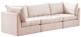 Jacob Velvet / Engineered Wood / Foam Contemporary Pink Velvet Modular Sofa - 103" W x 34" D x 32" H