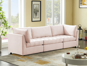 Jacob Velvet / Engineered Wood / Foam Contemporary Pink Velvet Modular Sofa - 103" W x 34" D x 32" H