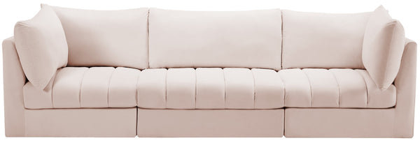 Jacob Velvet / Engineered Wood / Foam Contemporary Pink Velvet Modular Sofa - 103" W x 34" D x 32" H