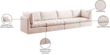 Jacob Velvet / Engineered Wood / Foam Contemporary Pink Velvet Modular Sofa - 140" W x 34" D x 32" H