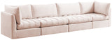 Jacob Velvet / Engineered Wood / Foam Contemporary Pink Velvet Modular Sofa - 140" W x 34" D x 32" H