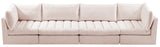 Jacob Velvet / Engineered Wood / Foam Contemporary Pink Velvet Modular Sofa - 140" W x 34" D x 32" H