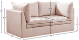 Jacob Velvet / Engineered Wood / Foam Contemporary Pink Velvet Modular Sofa - 66" W x 34" D x 32" H