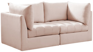 Jacob Velvet / Engineered Wood / Foam Contemporary Pink Velvet Modular Sofa - 66" W x 34" D x 32" H