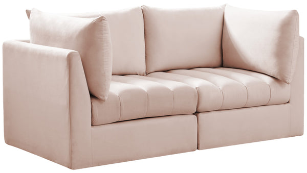 Jacob Velvet / Engineered Wood / Foam Contemporary Pink Velvet Modular Sofa - 66" W x 34" D x 32" H