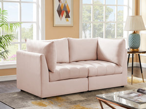 Jacob Velvet / Engineered Wood / Foam Contemporary Pink Velvet Modular Sofa - 66" W x 34" D x 32" H