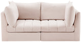 Jacob Velvet / Engineered Wood / Foam Contemporary Pink Velvet Modular Sofa - 66" W x 34" D x 32" H