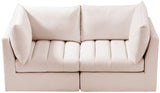 Jacob Velvet / Engineered Wood / Foam Contemporary Pink Velvet Modular Sofa - 66" W x 34" D x 32" H