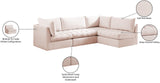 Jacob Velvet / Engineered Wood / Foam Contemporary Pink Velvet Modular Sectional - 103" W x 71" D x 32" H