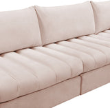 Jacob Velvet / Engineered Wood / Foam Contemporary Pink Velvet Modular Sectional - 103" W x 71" D x 32" H