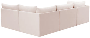 Jacob Velvet / Engineered Wood / Foam Contemporary Pink Velvet Modular Sectional - 103" W x 71" D x 32" H