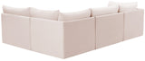Jacob Velvet / Engineered Wood / Foam Contemporary Pink Velvet Modular Sectional - 103" W x 71" D x 32" H