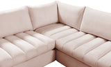 Jacob Velvet / Engineered Wood / Foam Contemporary Pink Velvet Modular Sectional - 140" W x 71" D x 32" H