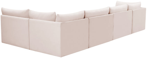 Jacob Velvet / Engineered Wood / Foam Contemporary Pink Velvet Modular Sectional - 140" W x 71" D x 32" H