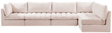 Jacob Velvet / Engineered Wood / Foam Contemporary Pink Velvet Modular Sectional - 140" W x 71" D x 32" H