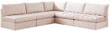 Jacob Velvet / Engineered Wood / Foam Contemporary Pink Velvet Modular Sectional - 107" W x 108" D x 32" H