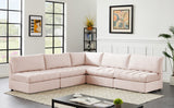 Jacob Velvet / Engineered Wood / Foam Contemporary Pink Velvet Modular Sectional - 107" W x 108" D x 32" H